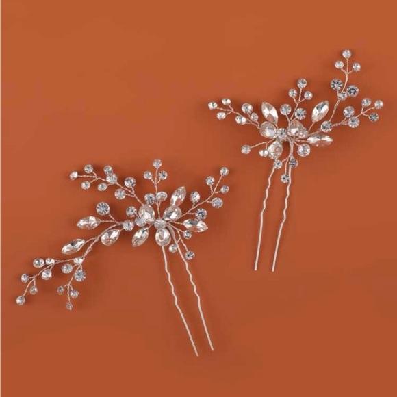 Accessories - Elegant Silver Hair Pins (2). Brand new never worn.
